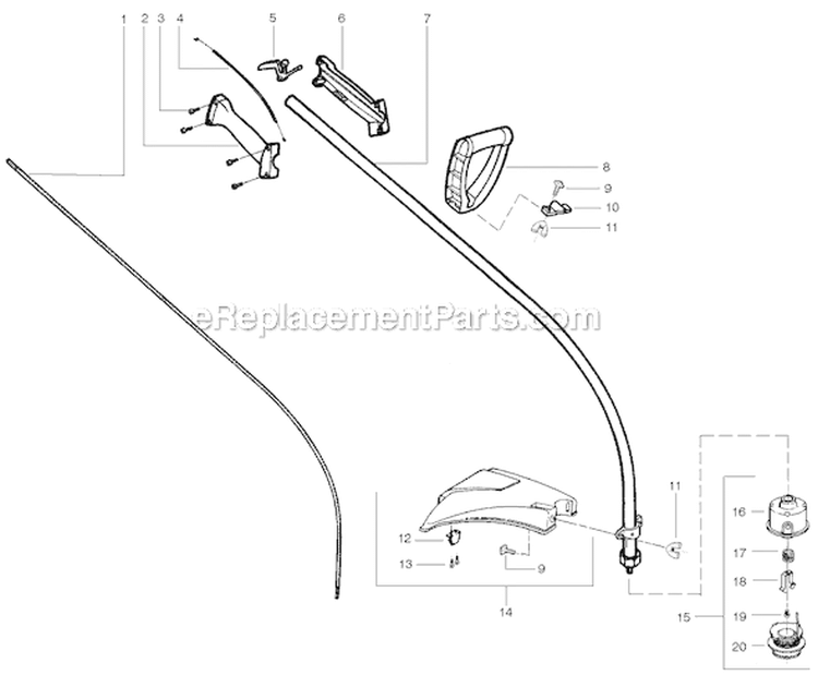 Page G Diagram and Parts List for FEATHERLITE Type 5 Weed Eater Trimmer
